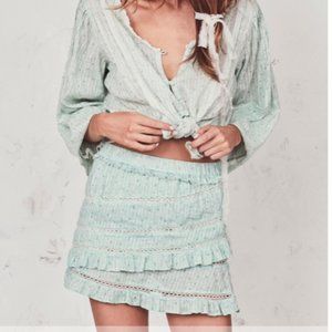 LoveShackFancy Gloria Skirt in Mineral S